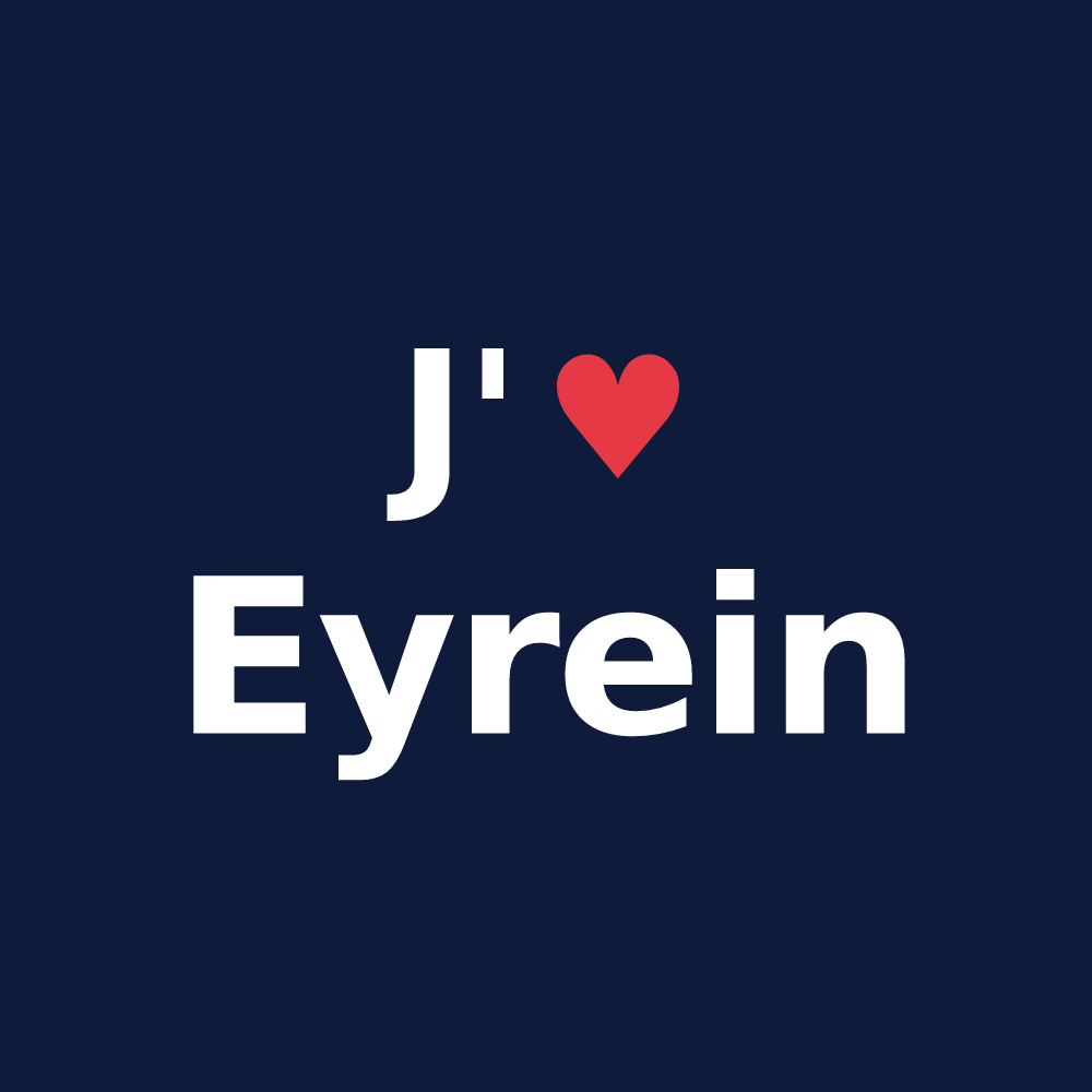 T-shirt personnalisé Eyrein — design J'aime Eyrein