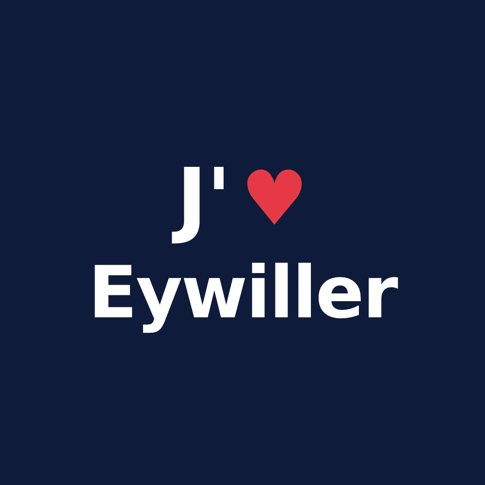 T-shirt personnalisé Eywiller — design J'aime Eywiller
