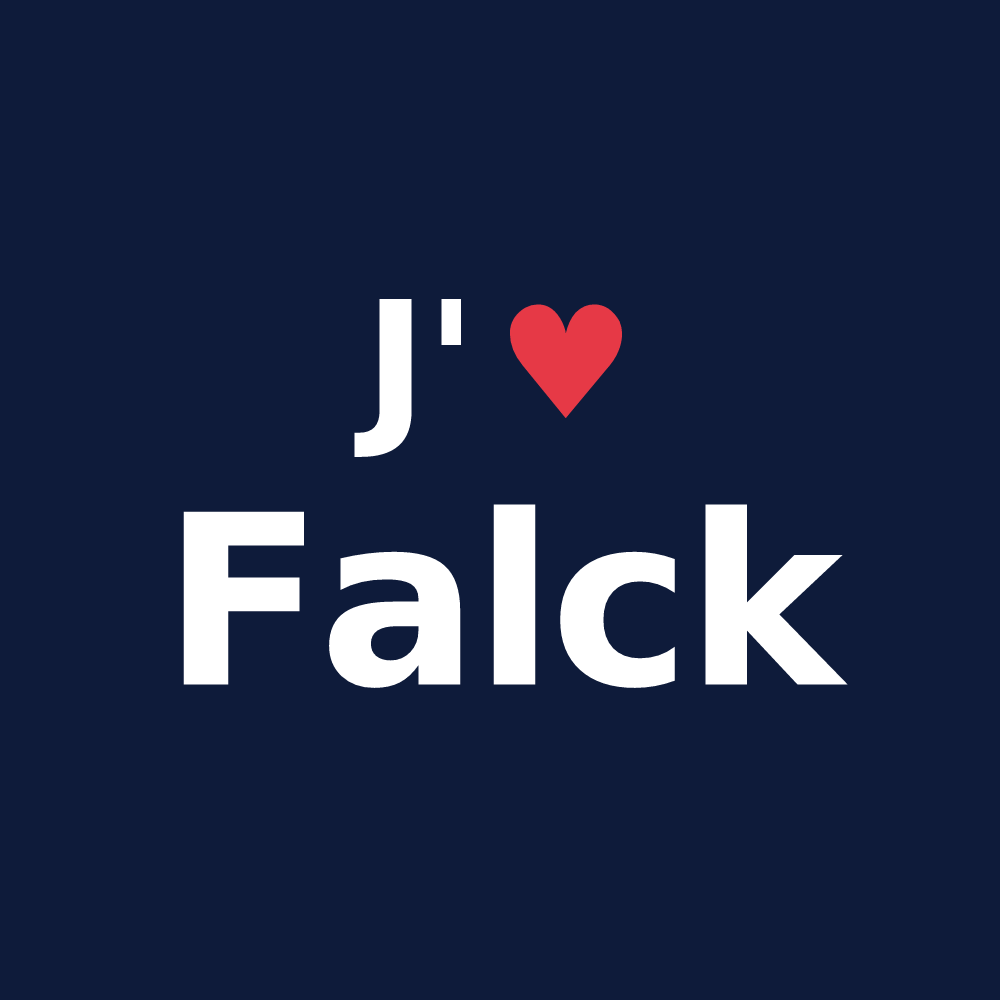 T-shirt personnalisé Falck — design J'aime Falck