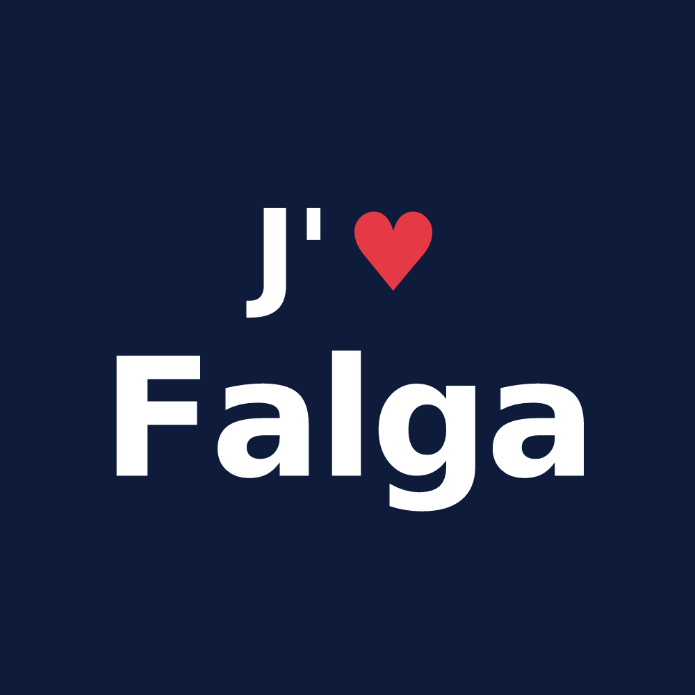 T-shirt personnalisé Falga — design J'aime Falga