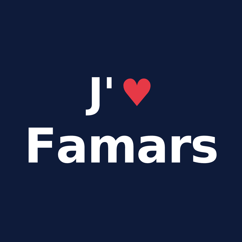 T-shirt personnalisé Famars — design J'aime Famars