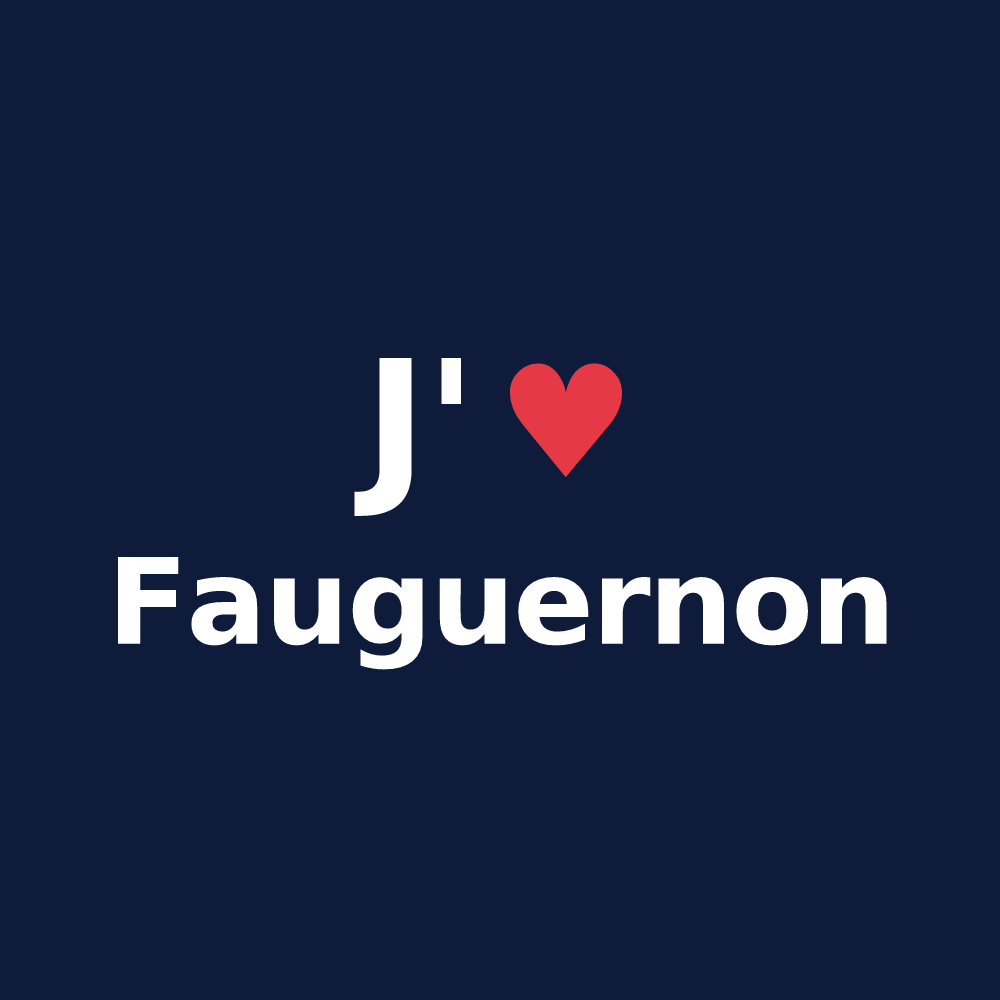 T-shirt personnalisé Fauguernon — design J'aime Fauguernon