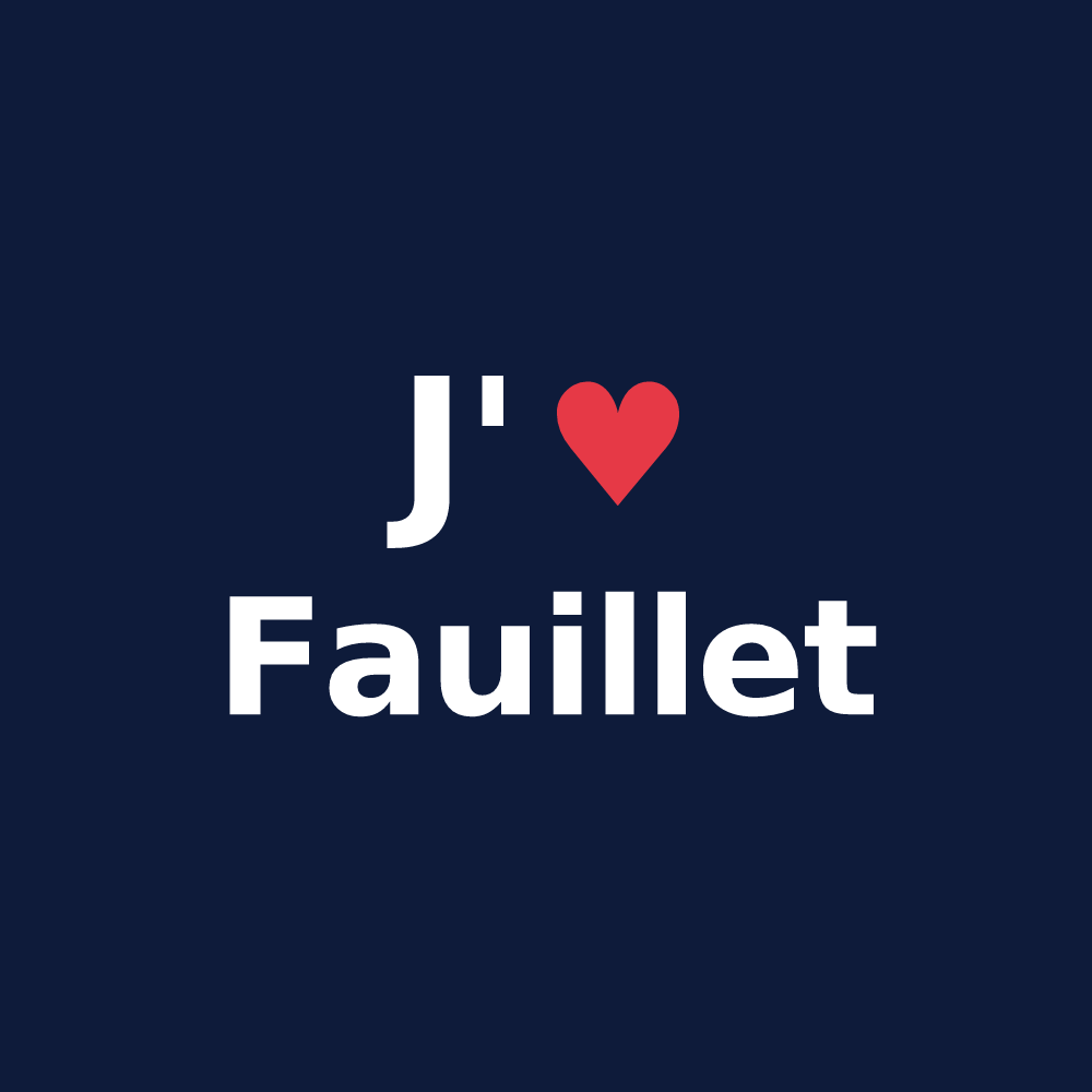 T-shirt personnalisé Fauillet — design J'aime Fauillet