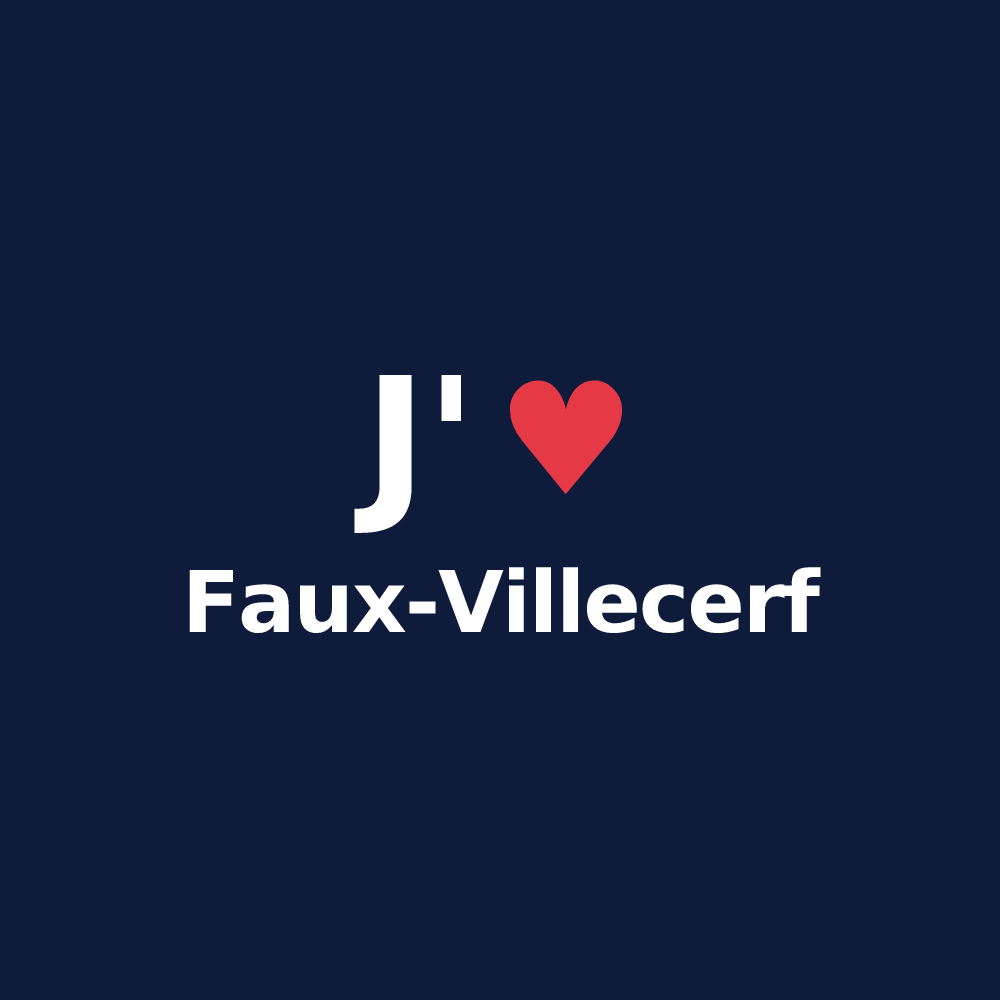 T-shirt personnalisé Faux-Villecerf — design J'aime Faux-Villecerf