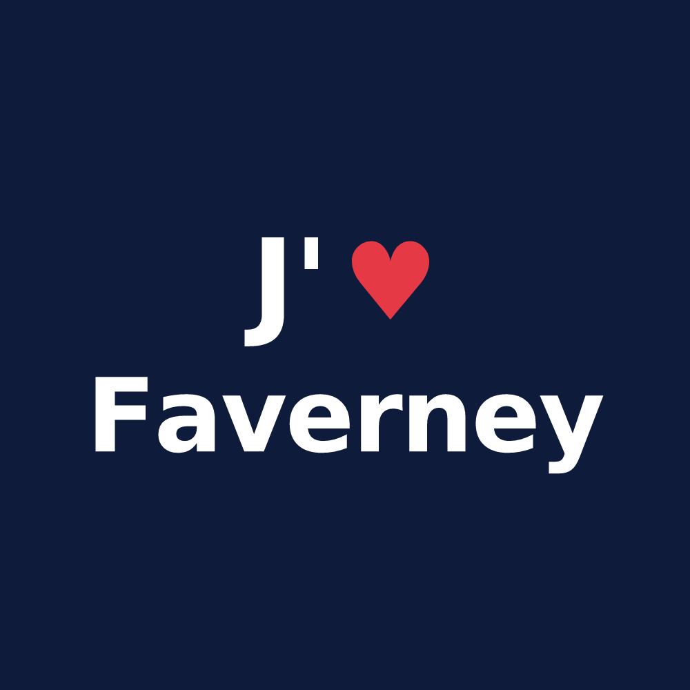 T-shirt personnalisé Faverney — design « J'aime Faverney » imprimé sur le t-shirt