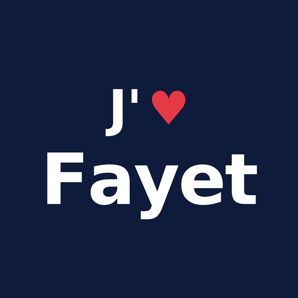 T-shirt personnalisé Fayet — design J'aime Fayet