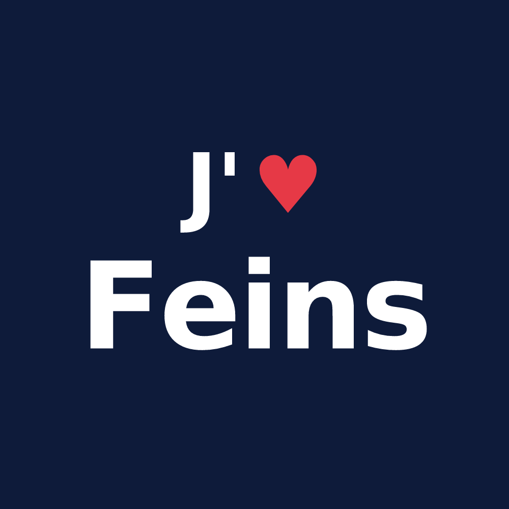 T-shirt personnalisé Feins — design J'aime Feins