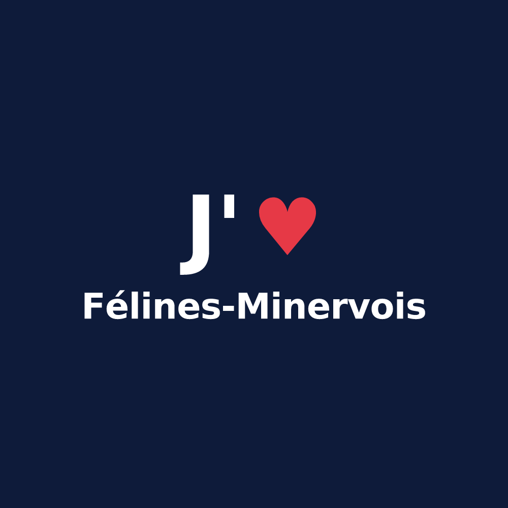 T-shirt personnalisé Félines-Minervois — design J'aime Félines-Minervois