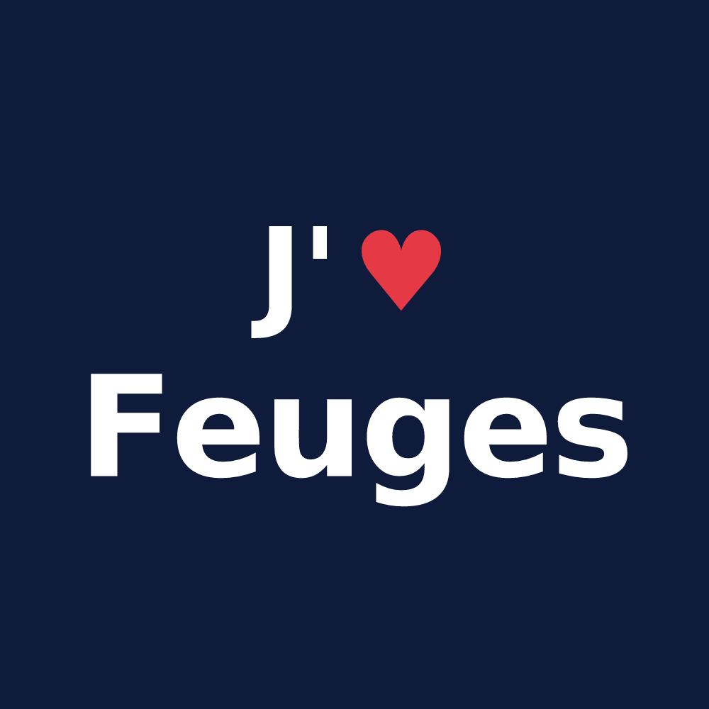 T-shirt personnalisé Feuges — design J'aime Feuges
