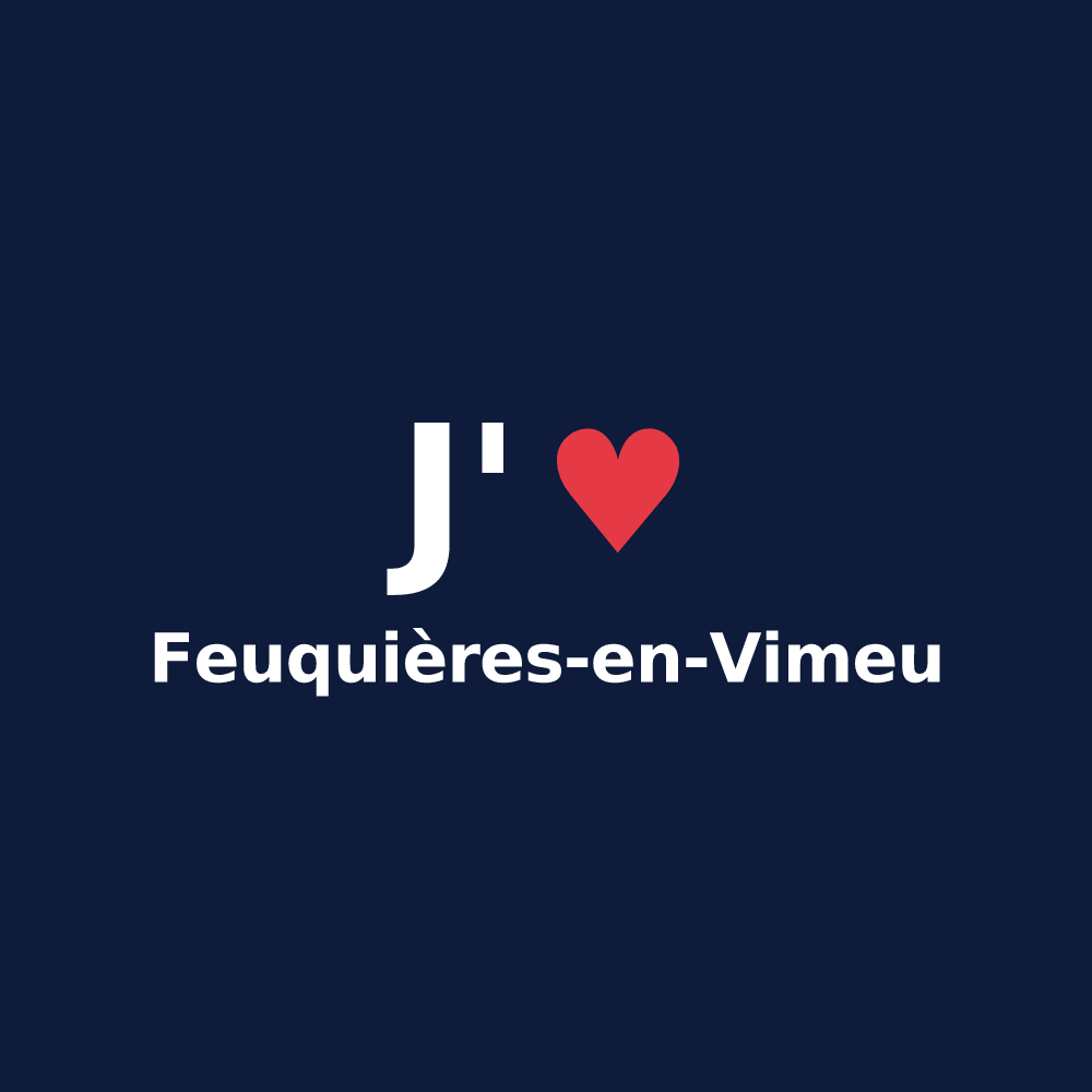 T-shirt personnalisé Feuquières-en-Vimeu — design J'aime Feuquières-en-Vimeu