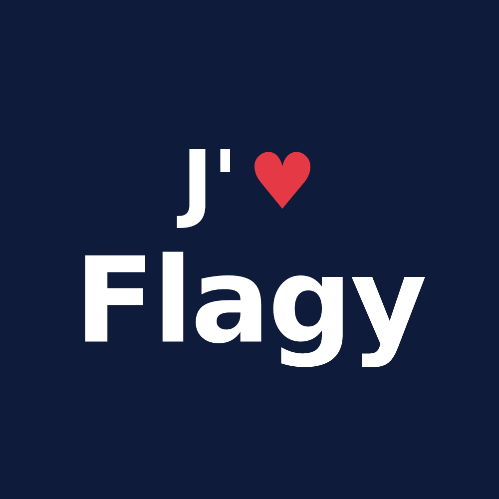 T-shirt personnalisé Flagy — design J'aime Flagy