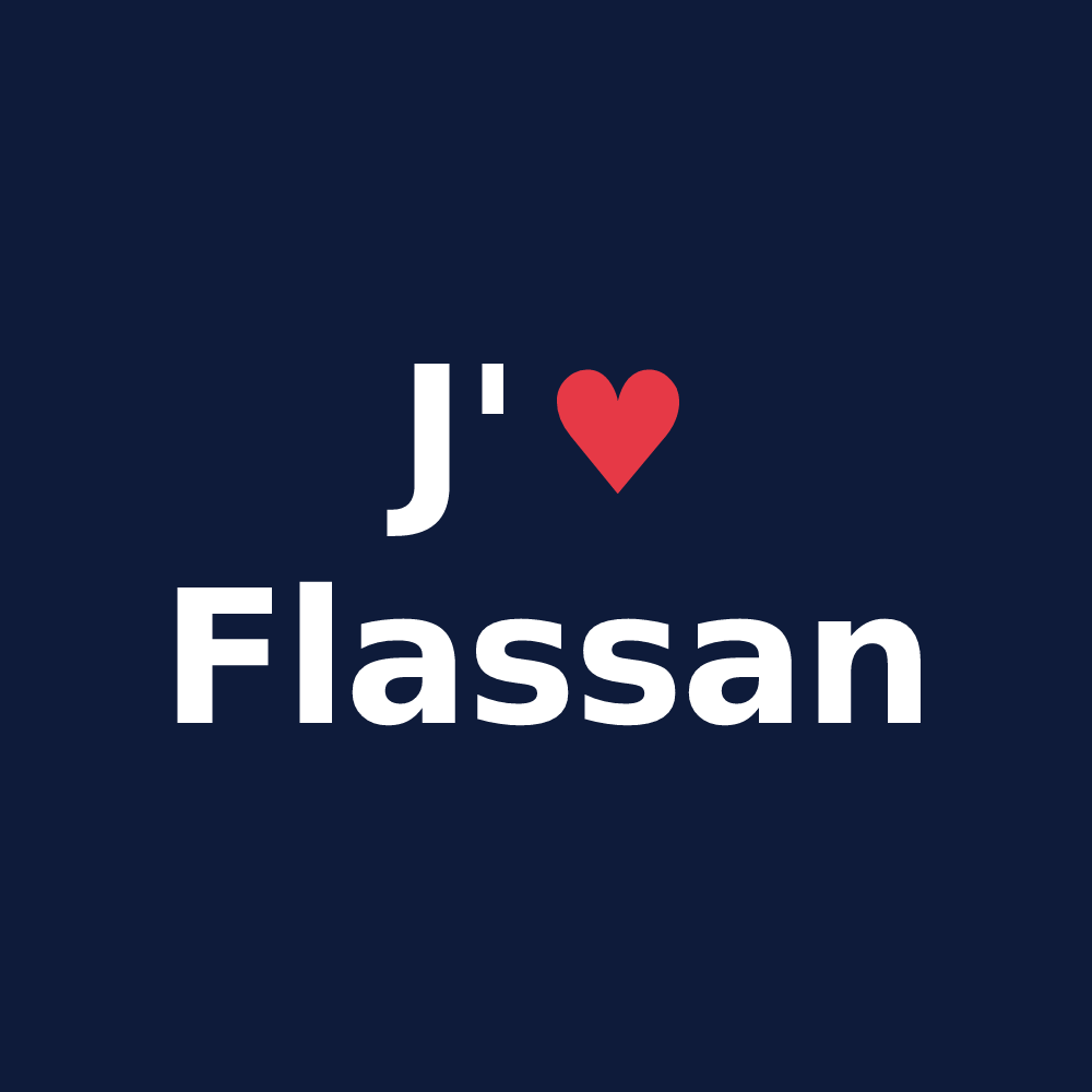 T-shirt personnalisé Flassan — design J'aime Flassan