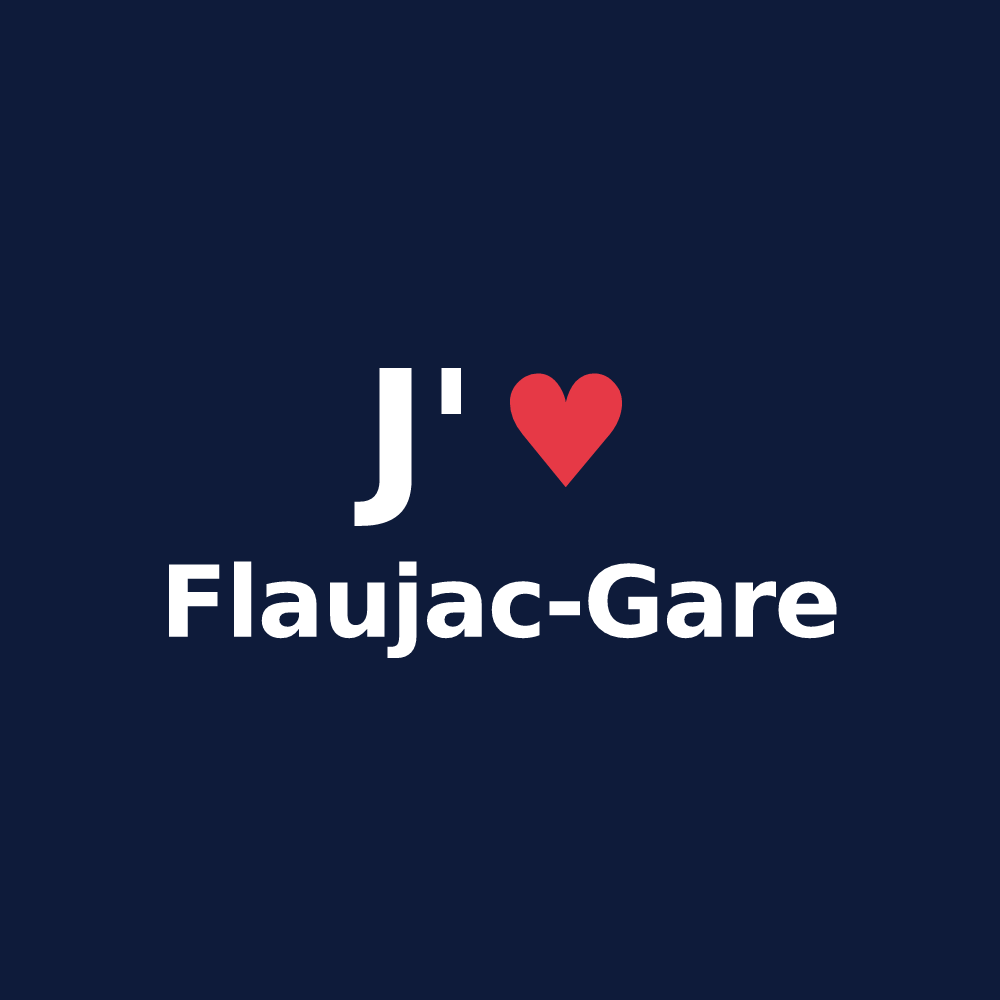 T-shirt personnalisé Flaujac-Gare — design J'aime Flaujac-Gare