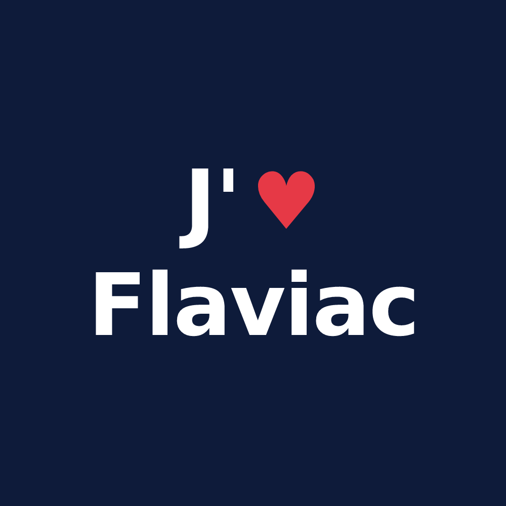 T-shirt personnalisé Flaviac — design J'aime Flaviac