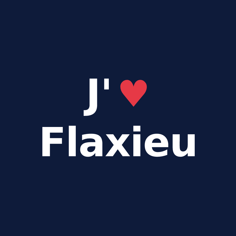 T-shirt personnalisé Flaxieu — design J'aime Flaxieu