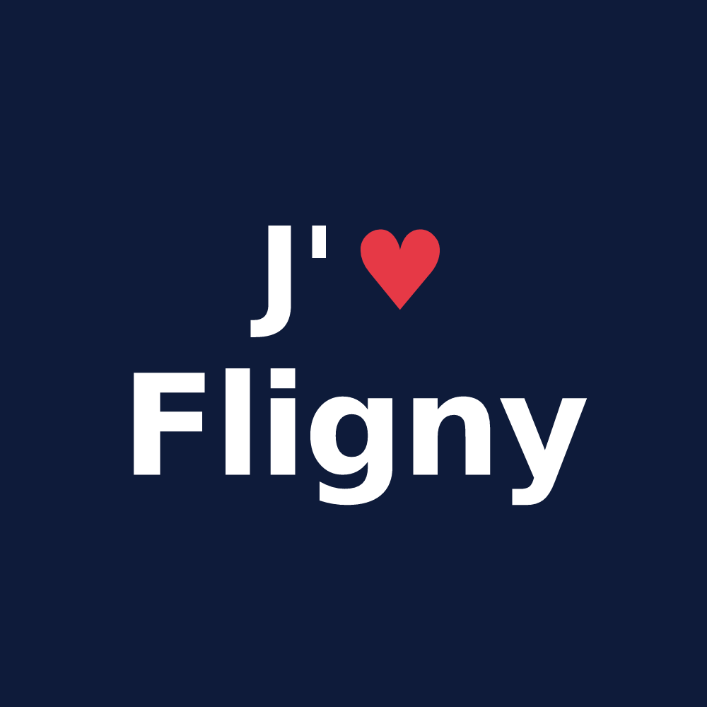 T-shirt personnalisé Fligny — design J'aime Fligny