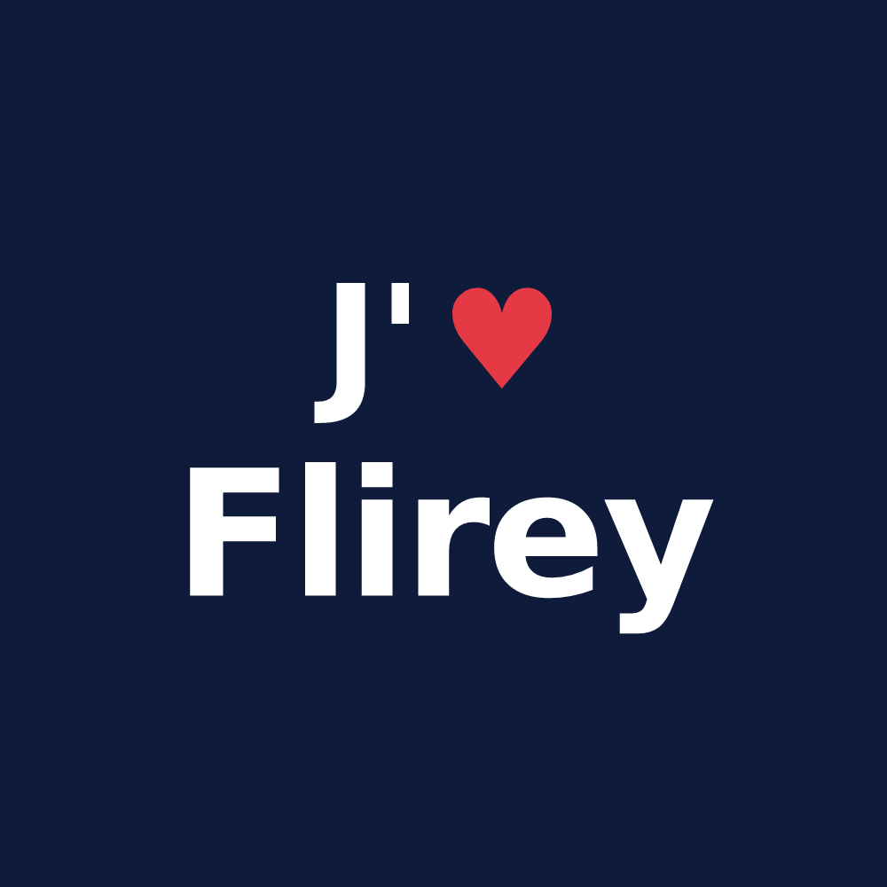 T-shirt personnalisé Flirey — design « J'aime Flirey » imprimé sur le t-shirt