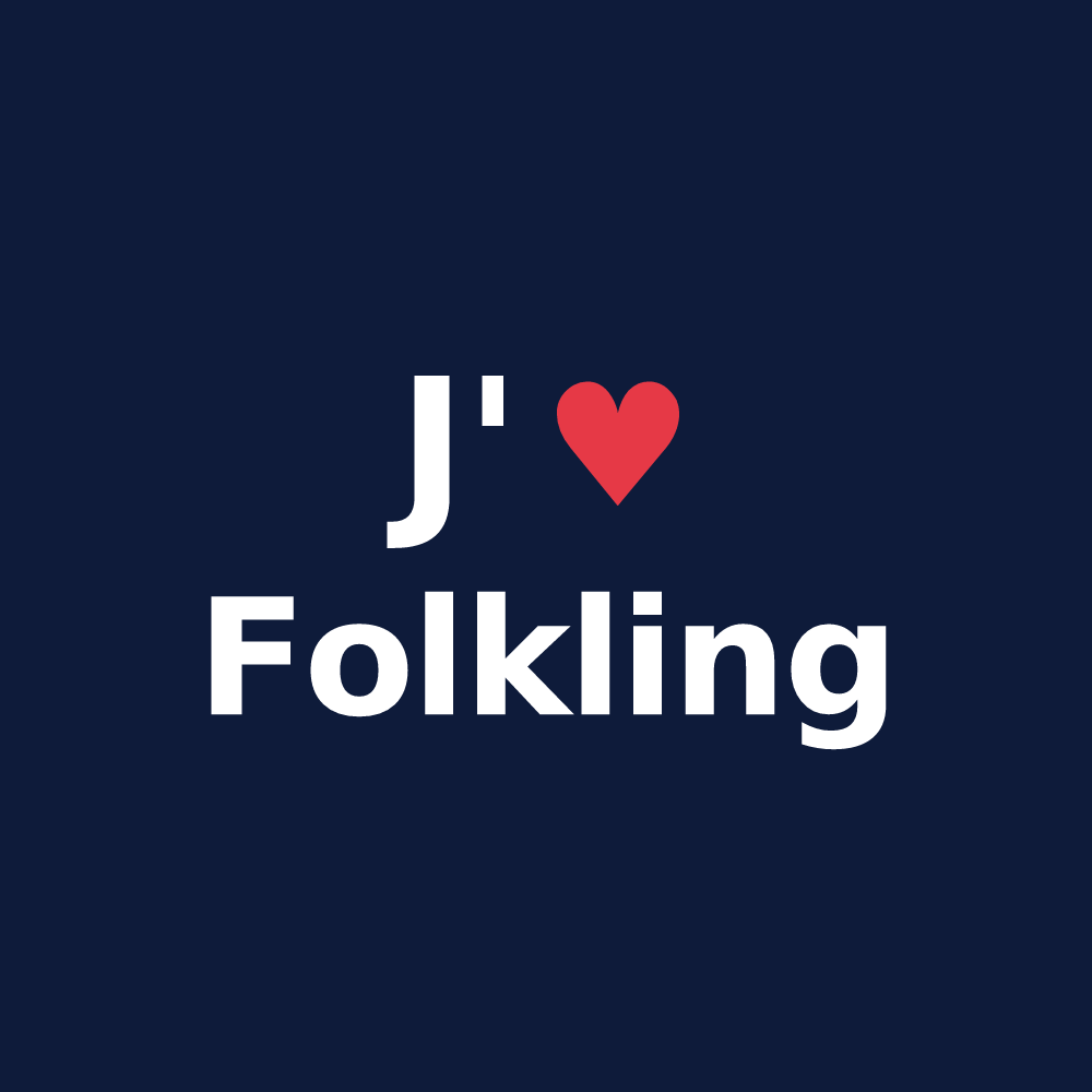 T-shirt personnalisé Folkling — design J'aime Folkling