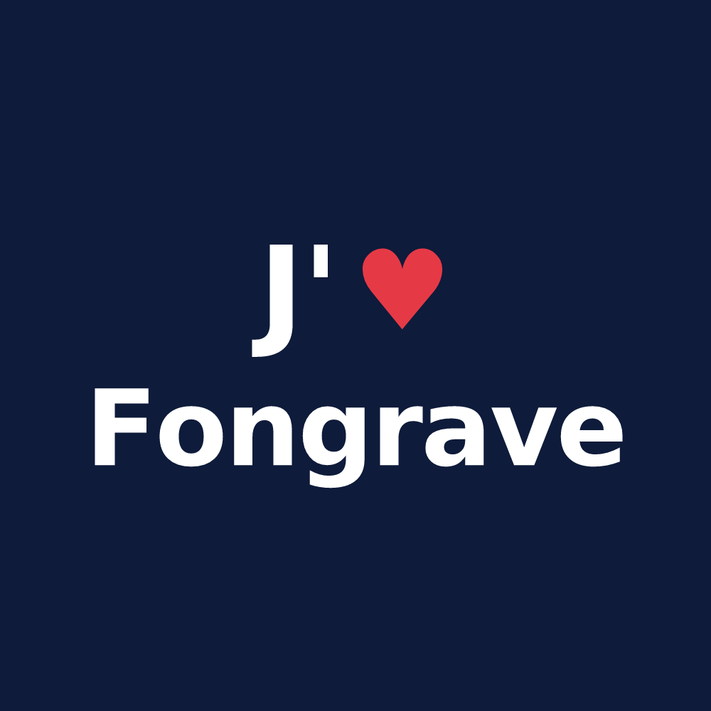 T-shirt personnalisé Fongrave — design « J'aime Fongrave » imprimé sur le t-shirt