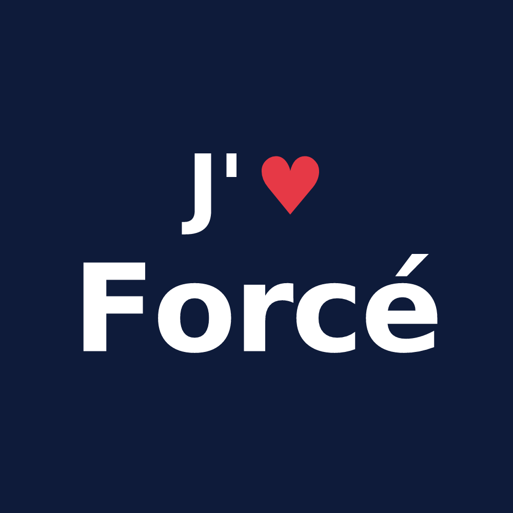 T-shirt personnalisé Forcé — design J'aime Forcé