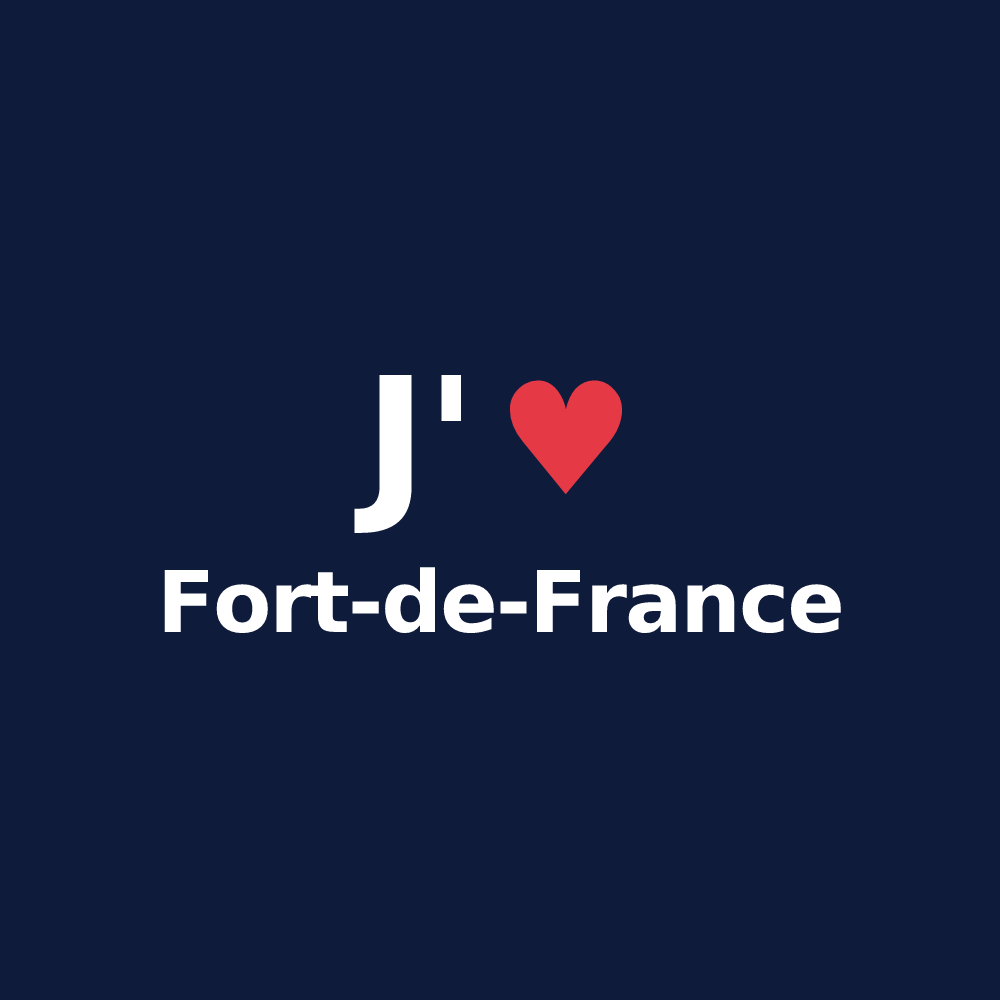 T-shirt personnalisé Fort-de-France — design J'aime Fort-de-France