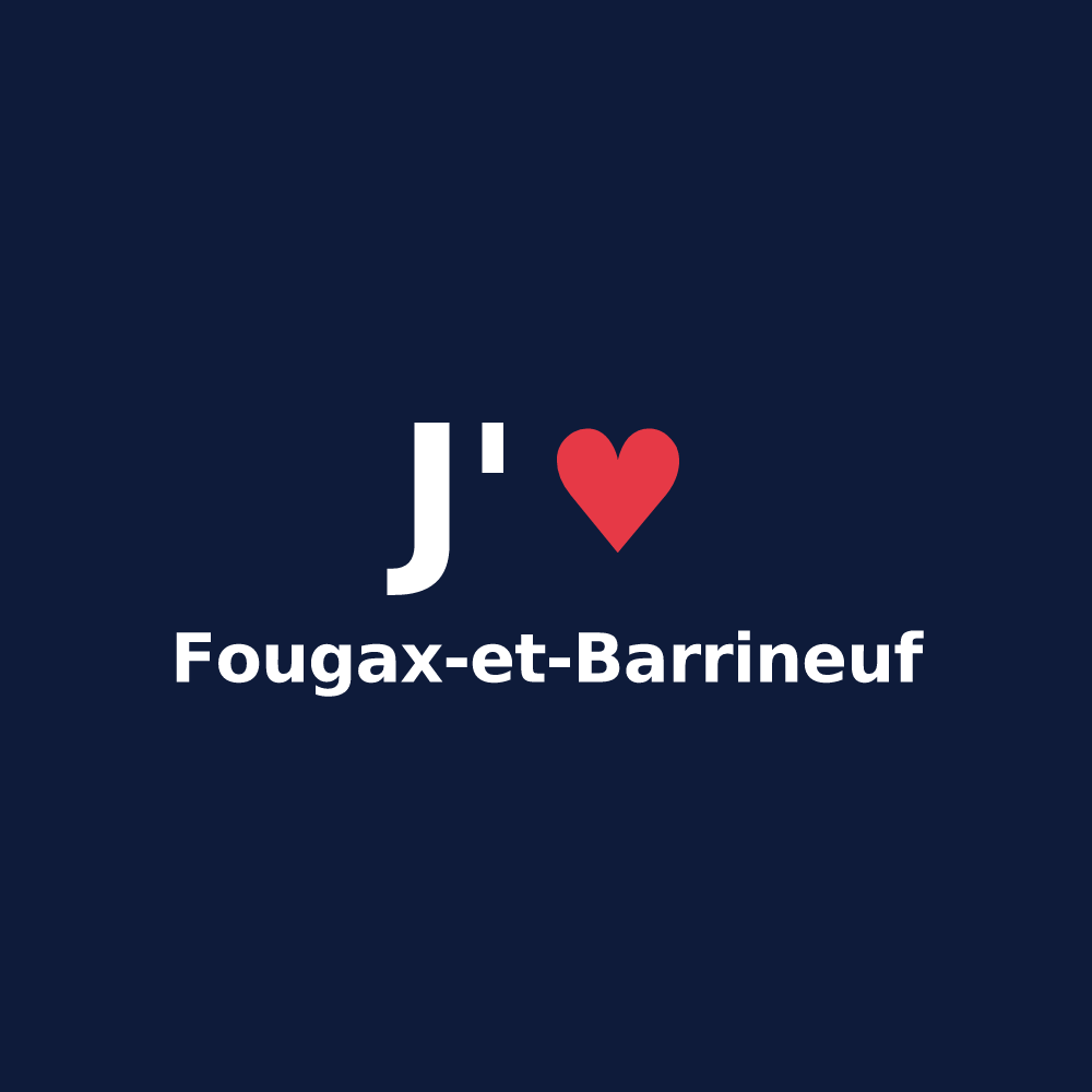 T-shirt personnalisé Fougax-et-Barrineuf — design J'aime Fougax-et-Barrineuf