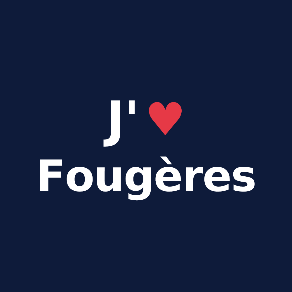 T-shirt personnalisé Fougères — design J'aime Fougères