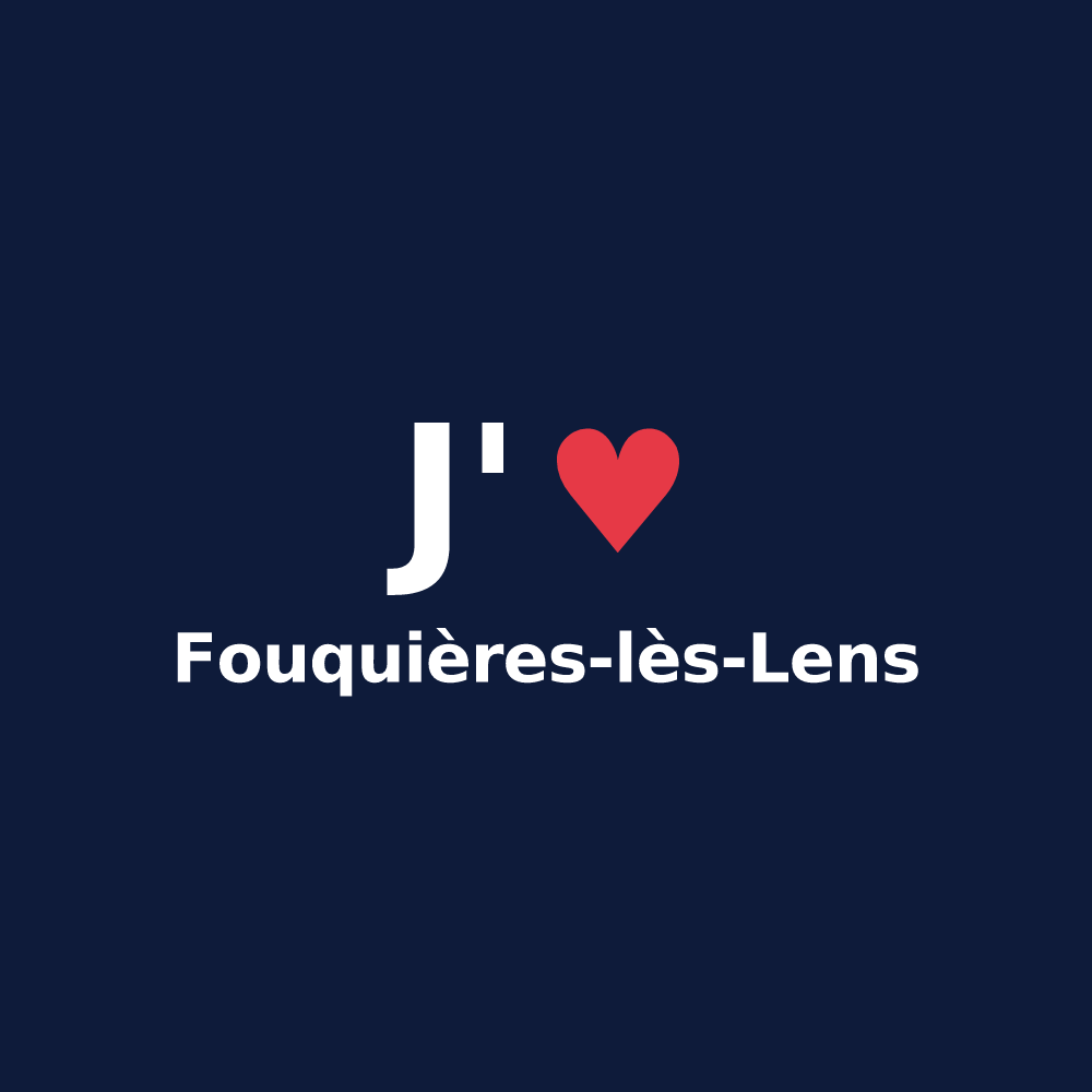 T-shirt personnalisé Fouquières-lès-Lens — design J'aime Fouquières-lès-Lens