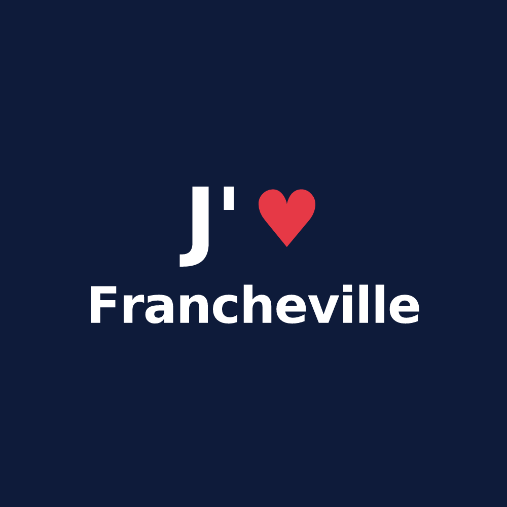T-shirt personnalisé Francheville — design « J'aime Francheville » imprimé sur le t-shirt