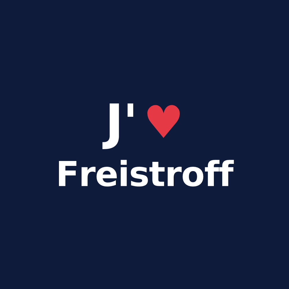 T-shirt personnalisé Freistroff — design « J'aime Freistroff » imprimé sur le t-shirt