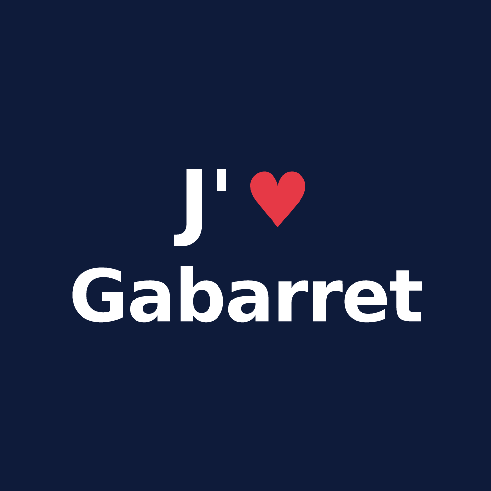 T-shirt personnalisé Gabarret — design J'aime Gabarret