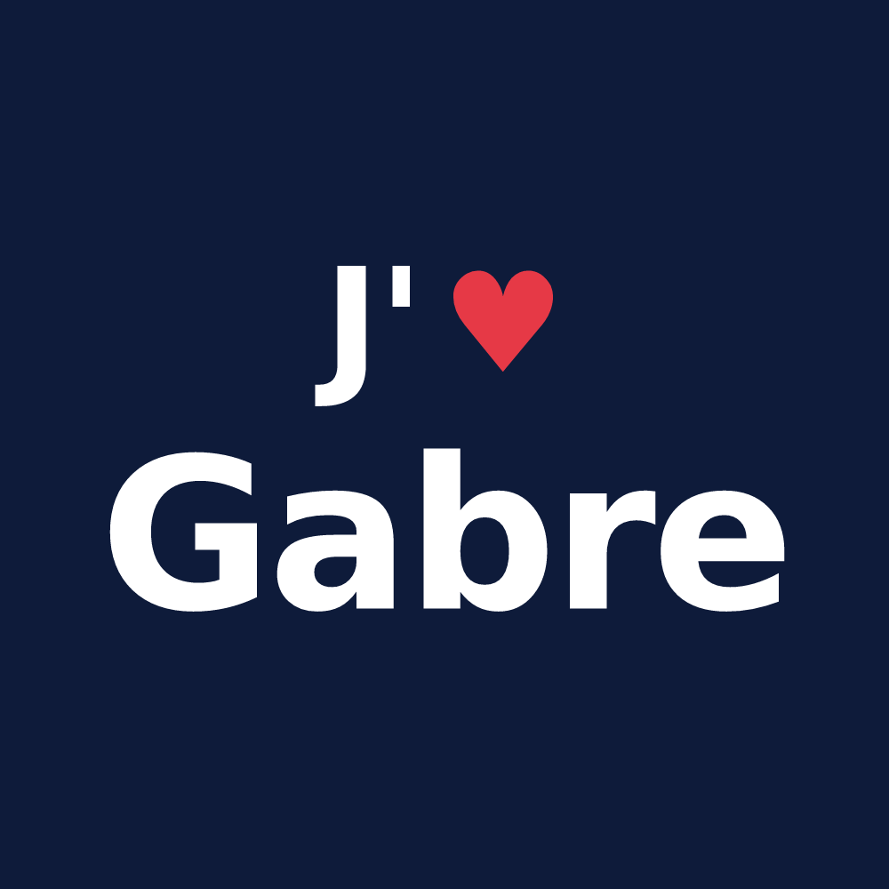 T-shirt personnalisé Gabre — design J'aime Gabre