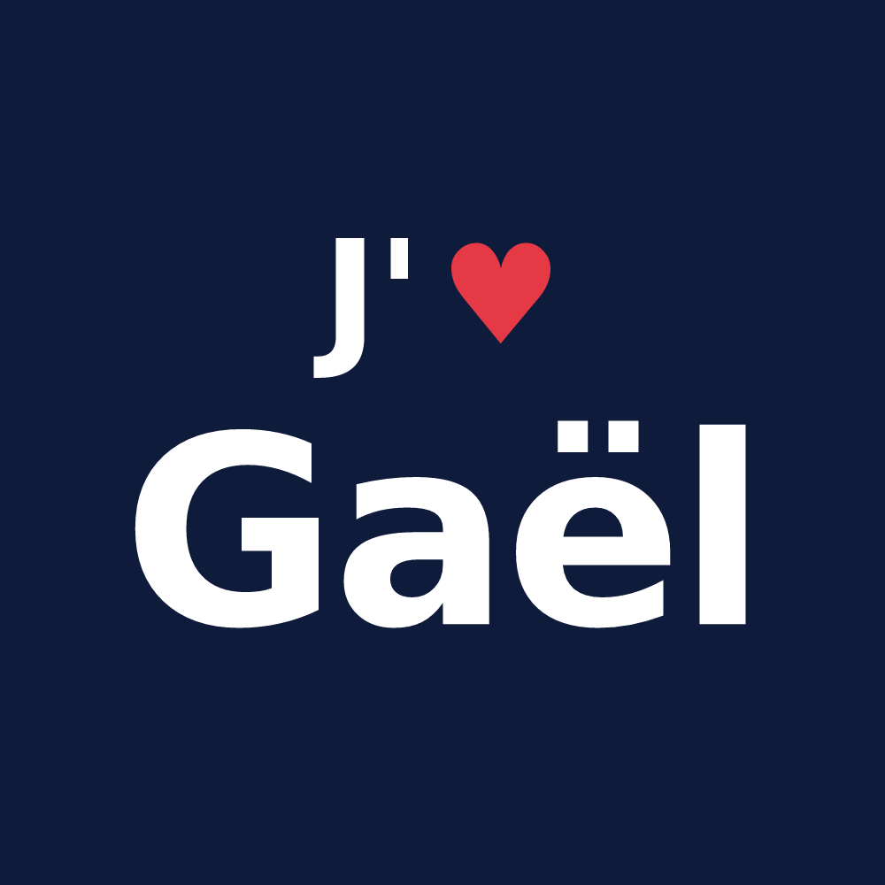 T-shirt personnalisé Gaël — design J'aime Gaël