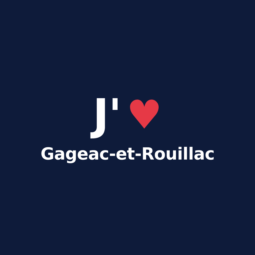 T-shirt personnalisé Gageac-et-Rouillac — design J'aime Gageac-et-Rouillac