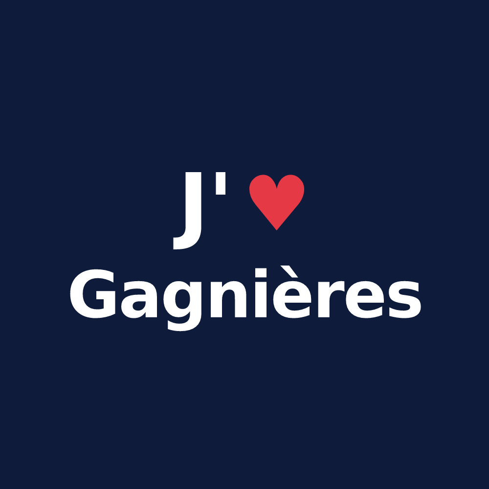 T-shirt personnalisé Gagnières — design J'aime Gagnières