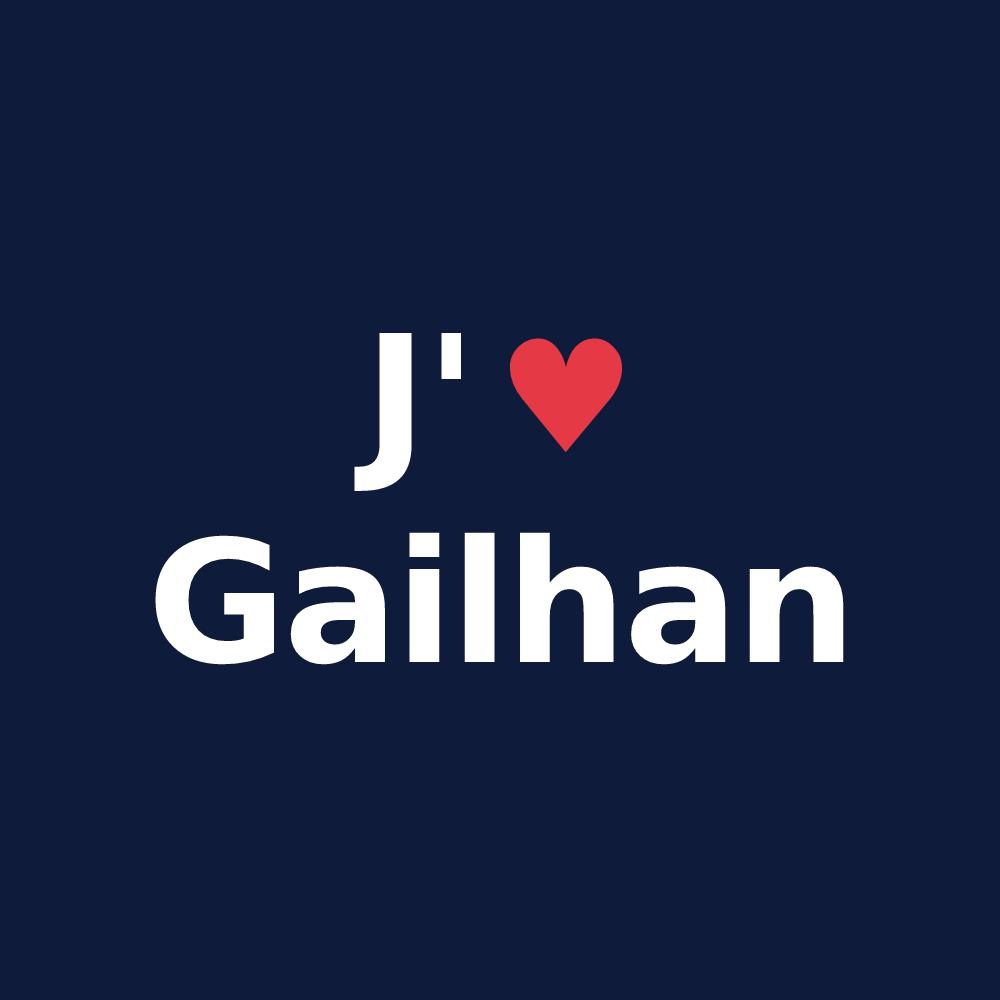 T-shirt personnalisé Gailhan — design J'aime Gailhan