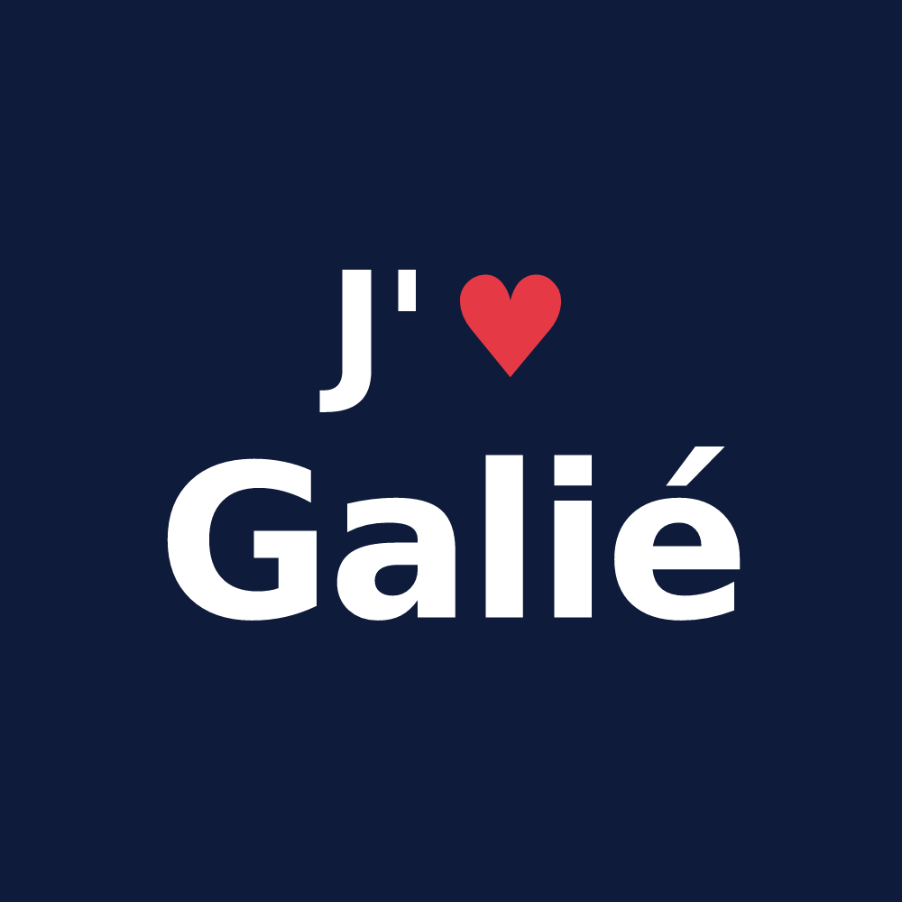 T-shirt personnalisé Galié — design « J'aime Galié » imprimé sur le t-shirt