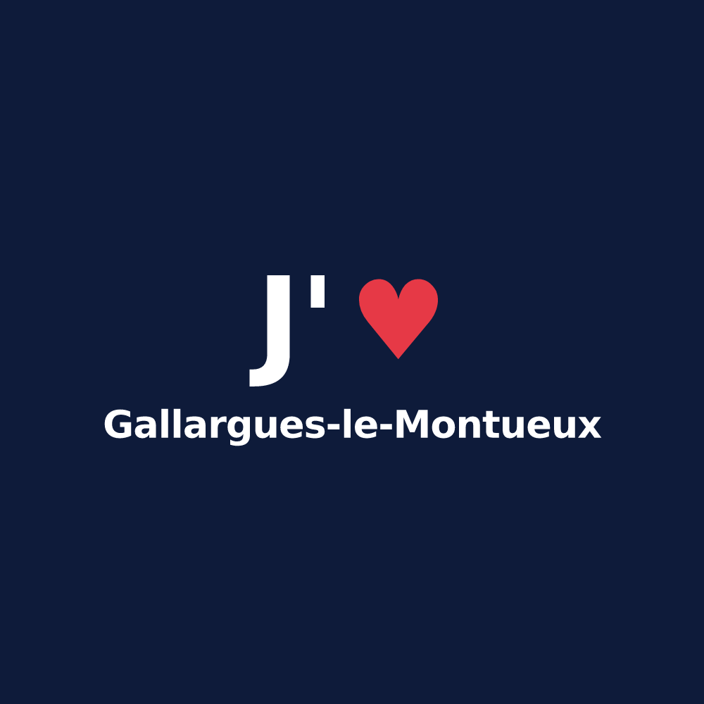 T-shirt personnalisé Gallargues-le-Montueux — design J'aime Gallargues-le-Montueux