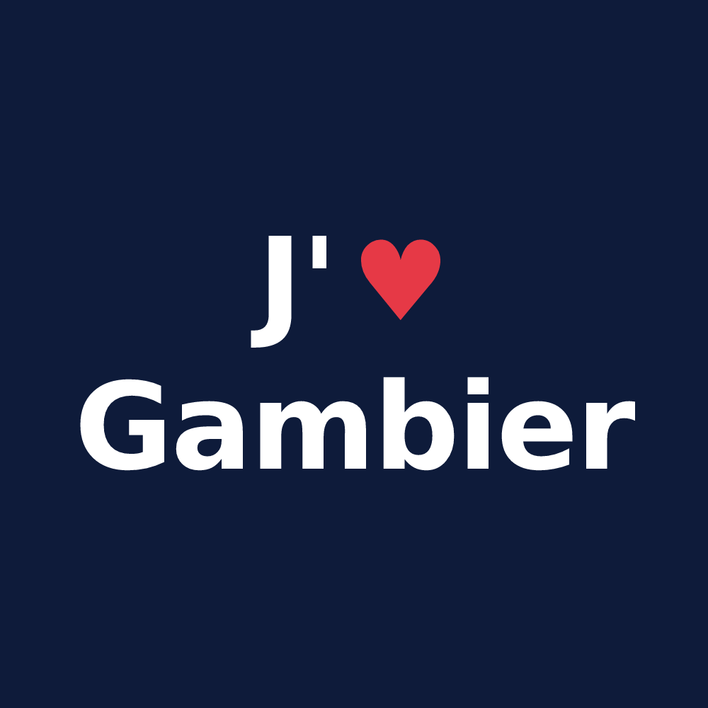 T-shirt personnalisé Gambier — design J'aime Gambier