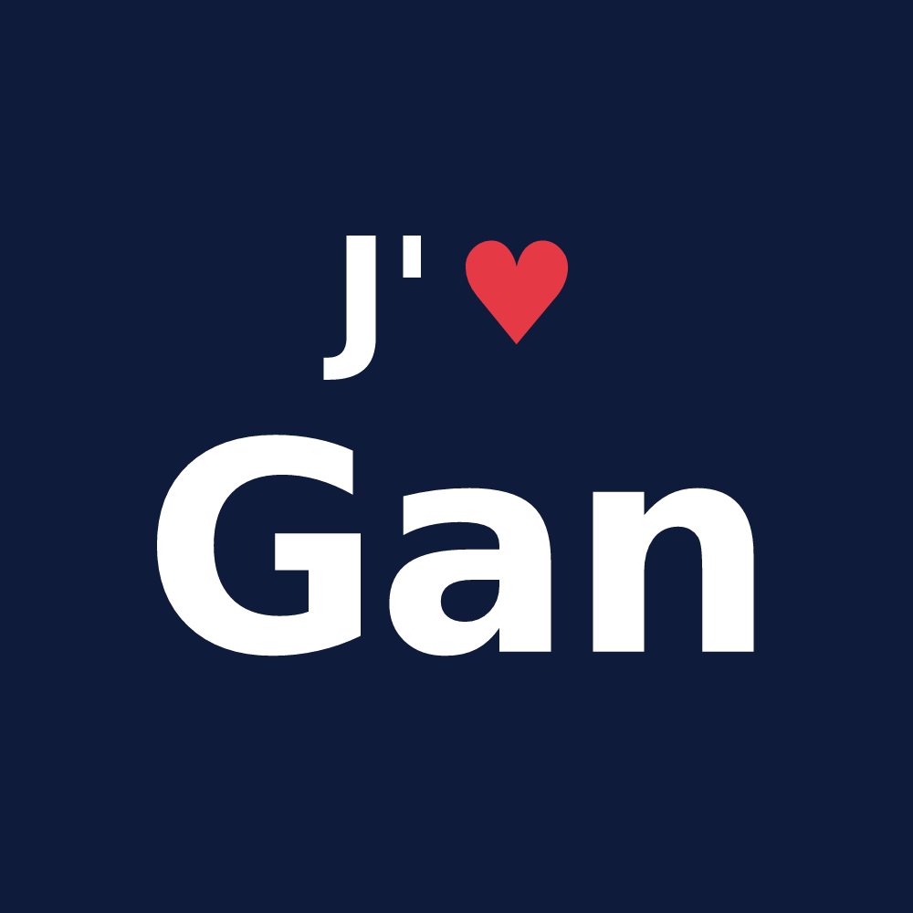 T-shirt personnalisé Gan — design J'aime Gan