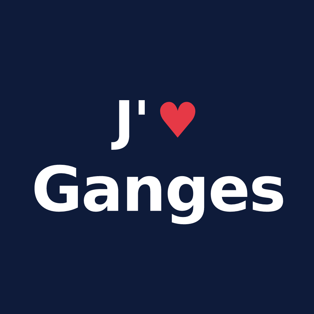 T-shirt personnalisé Ganges — design J'aime Ganges