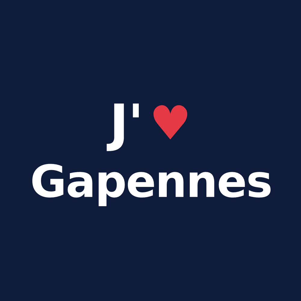 T-shirt personnalisé Gapennes — design « J'aime Gapennes » imprimé sur le t-shirt