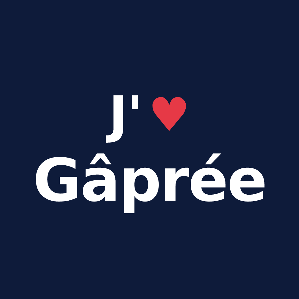 T-shirt personnalisé Gâprée — design « J'aime Gâprée » imprimé sur le t-shirt