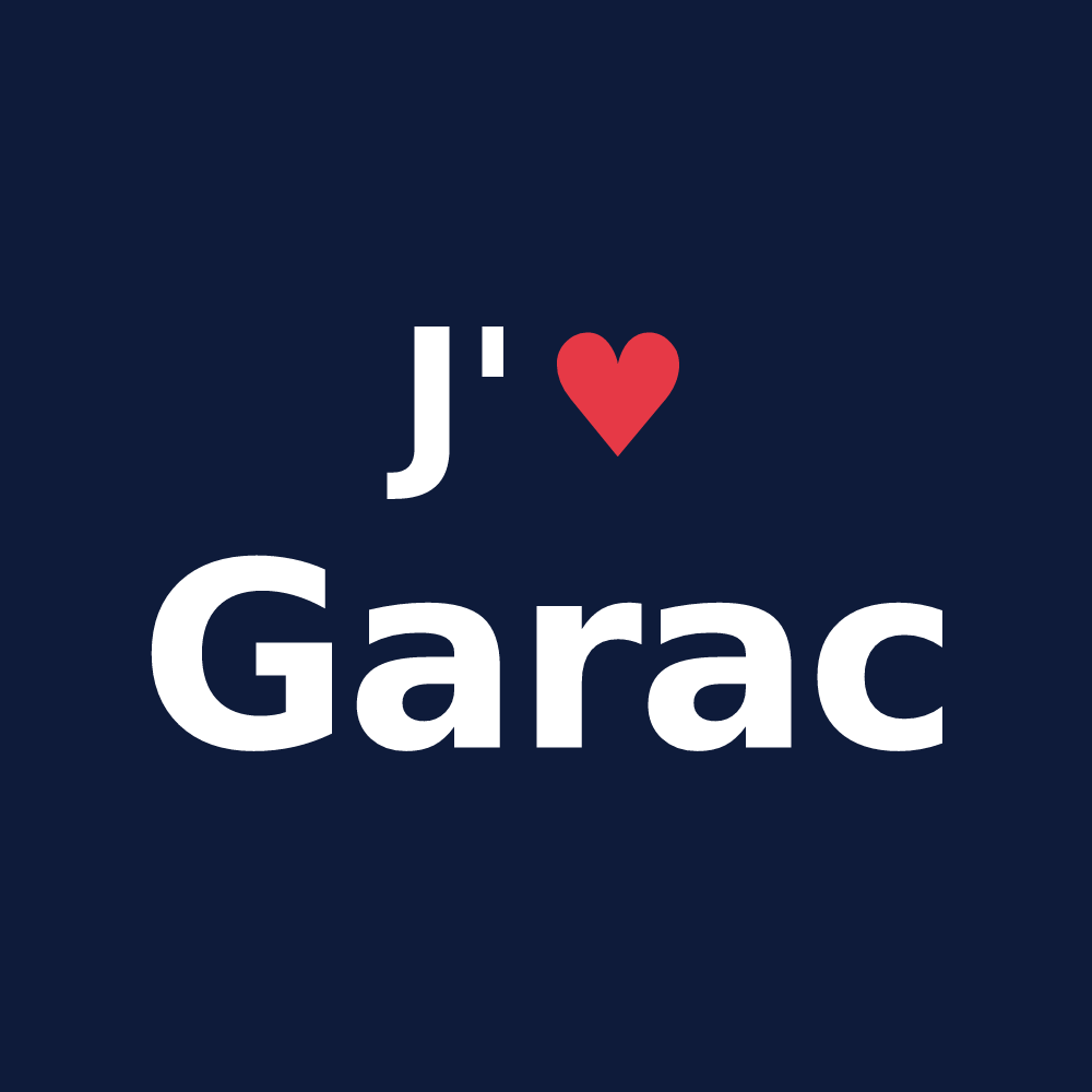T-shirt personnalisé Garac — design J'aime Garac