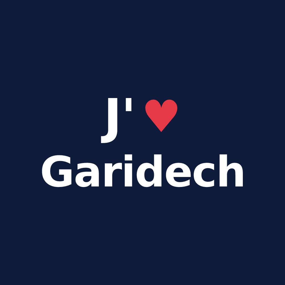 T-shirt personnalisé Garidech — design J'aime Garidech