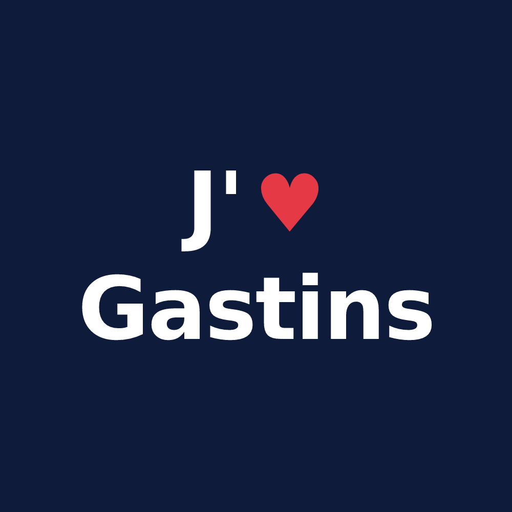 T-shirt personnalisé Gastins — design J'aime Gastins