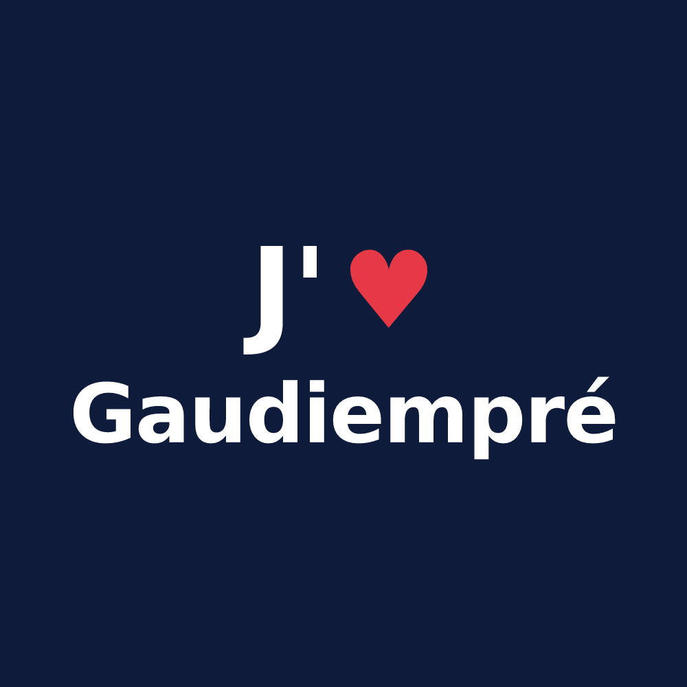 T-shirt personnalisé Gaudiempré — design J'aime Gaudiempré