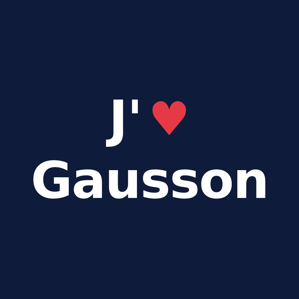 T-shirt personnalisé Gausson — design J'aime Gausson
