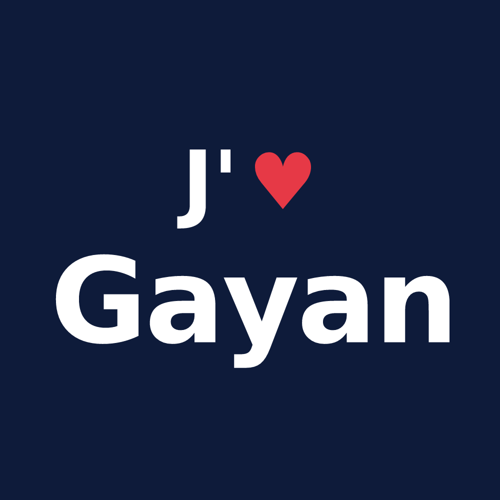 T-shirt personnalisé Gayan — design J'aime Gayan