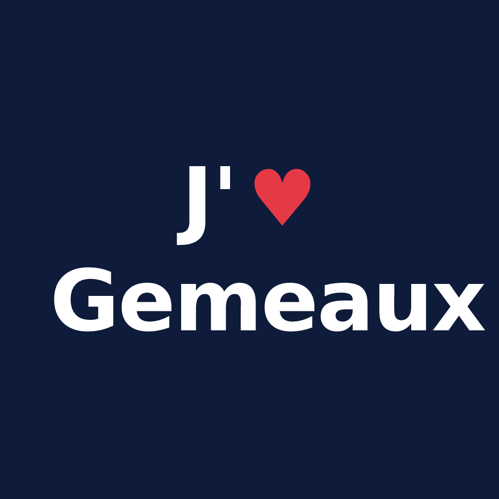 T-shirt personnalisé Gemeaux — design J'aime Gemeaux